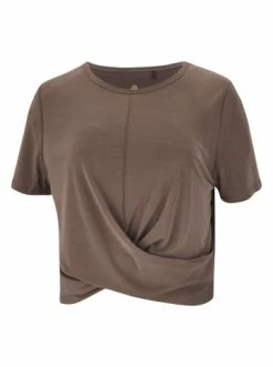 Budget ✨ Bekleidung Athlecia T-shirt Diamy In 5067 Deep Taupe Günstig Kaufen ✔️